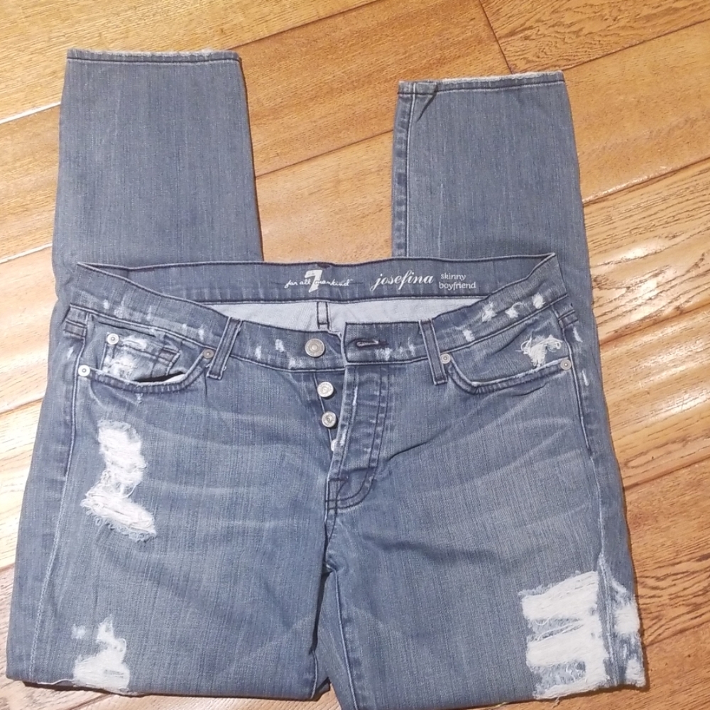 7 for all Mankind boyfriend button up jeans.